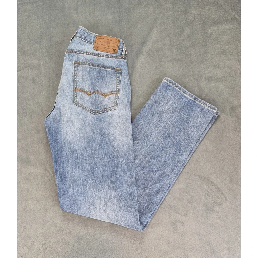 American Eagle Core Flex Original Straight 30x34 Light Washed Blue Jeans